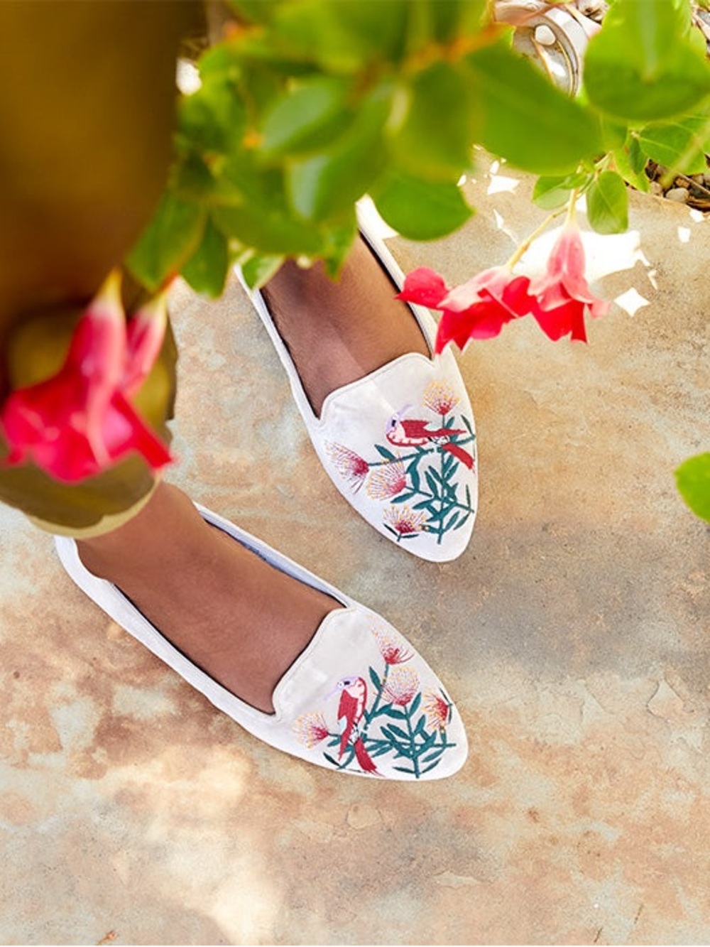 NIB Birdies x Minted The Blackbird Royal Perch Velvet Embroidered Shoes Flat 9.5